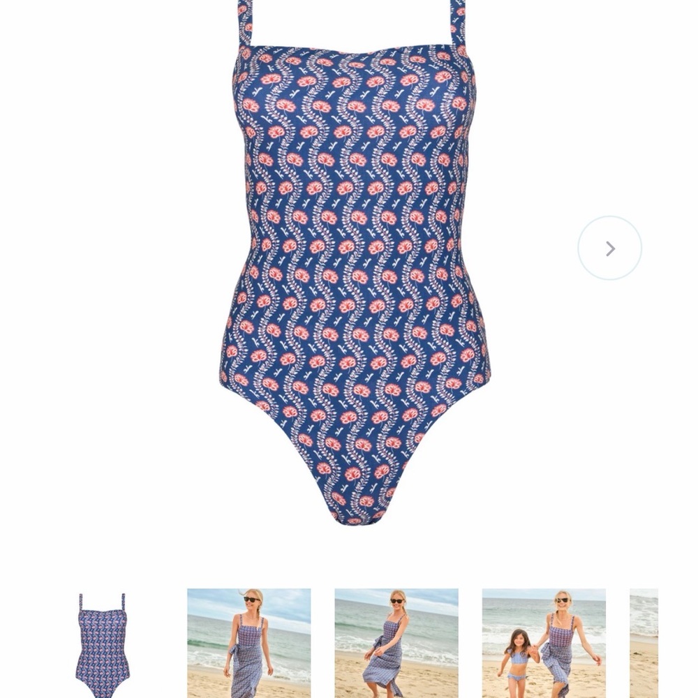 Elegant Blue and Pink Women's One Piece Swimsuit